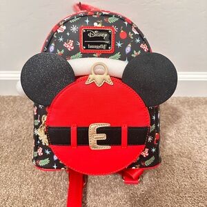 Loungefly Disney Christmas Holiday Mickey Mouse Ornament Mini Backpack Snowflake